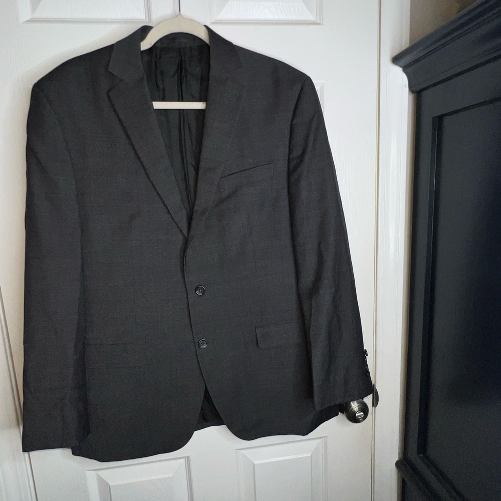 Michael Kors Men’s 42 Reg 100% Wool Dark Gray Black Sport Coat Jacket 42R - Picture 3 of 16